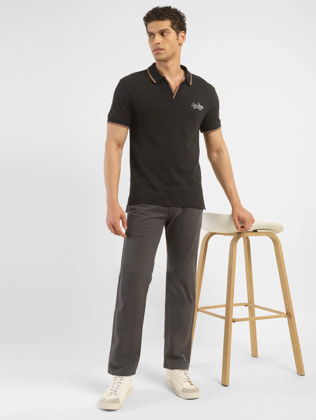 Men's Grey Slim Tapered Fit Chinos Active Lifestyle