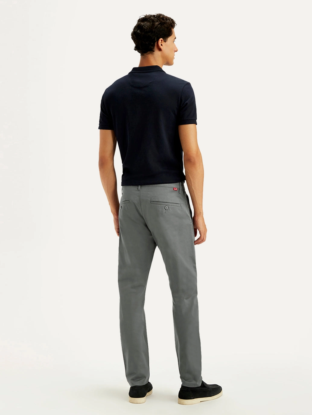 Warm design HighRiseWaist Men's Grey Slim Tapered Fit Chinos