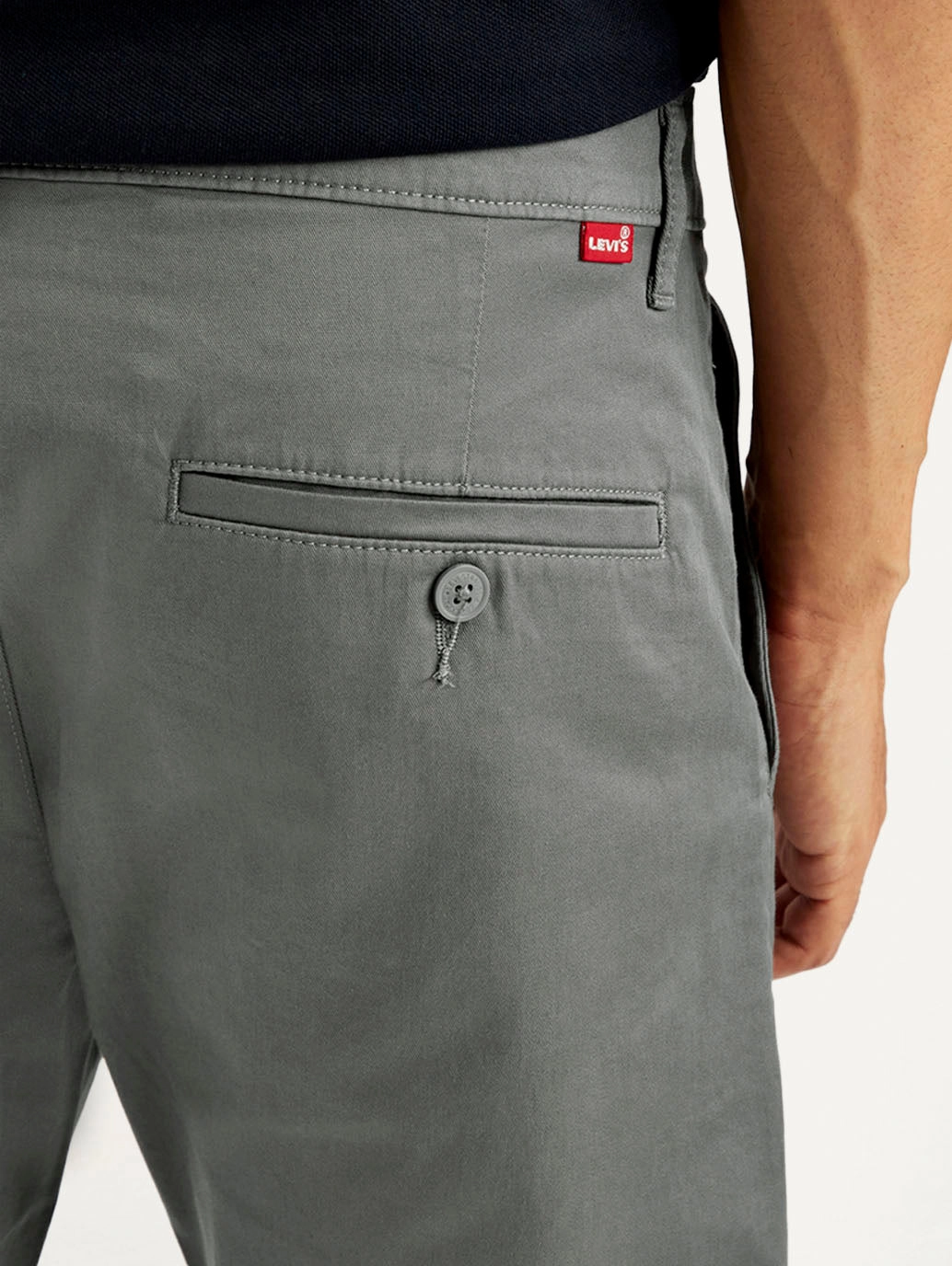 Men's Grey Slim Tapered Fit Chinos Comfy Flex wrinkle free