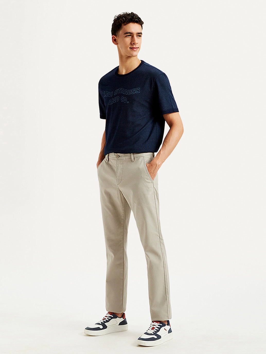 Anti Bacterial Treatment Timeless Comfort Men's Light Grey Slim Fit Chinos