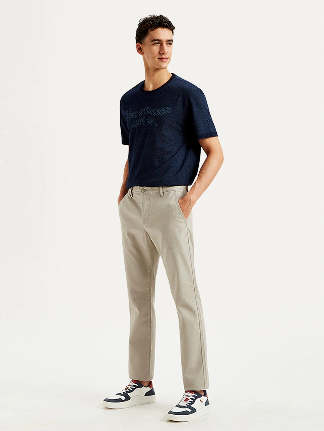 Comfy Design Comfort Stretch Men's Light Grey Slim Fit Chinos