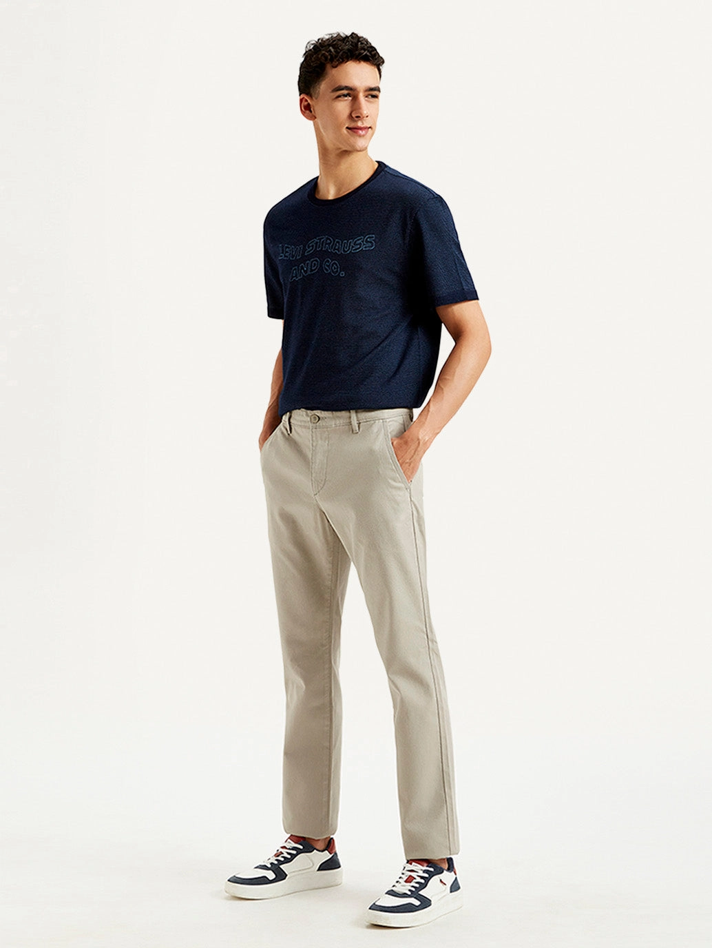 Men's Light Grey Slim Fit Chinos Seasonal Wear Chic Appeal