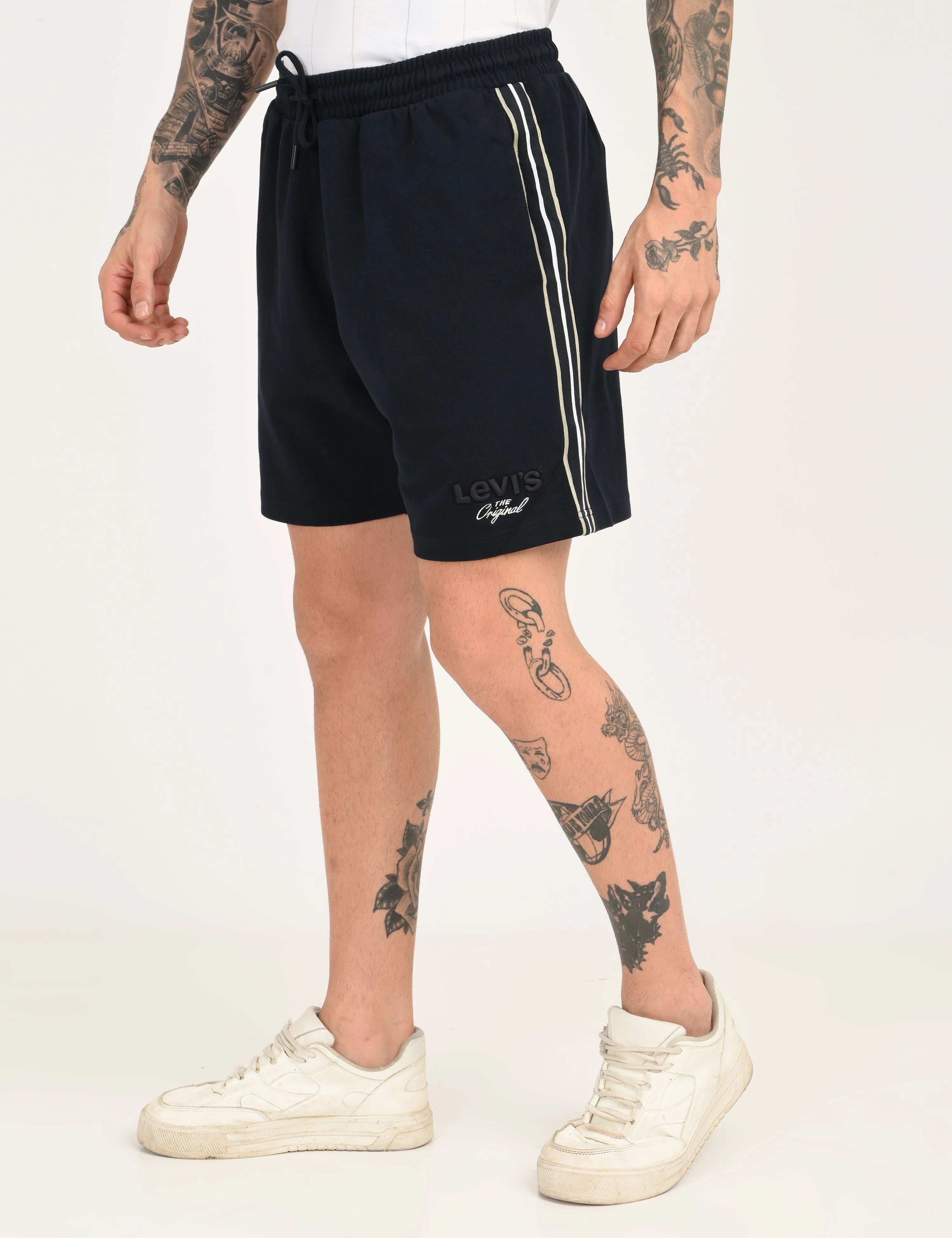 Stretchable Material Anti Pilling Technology Men's Navy Regular Fit Shorts