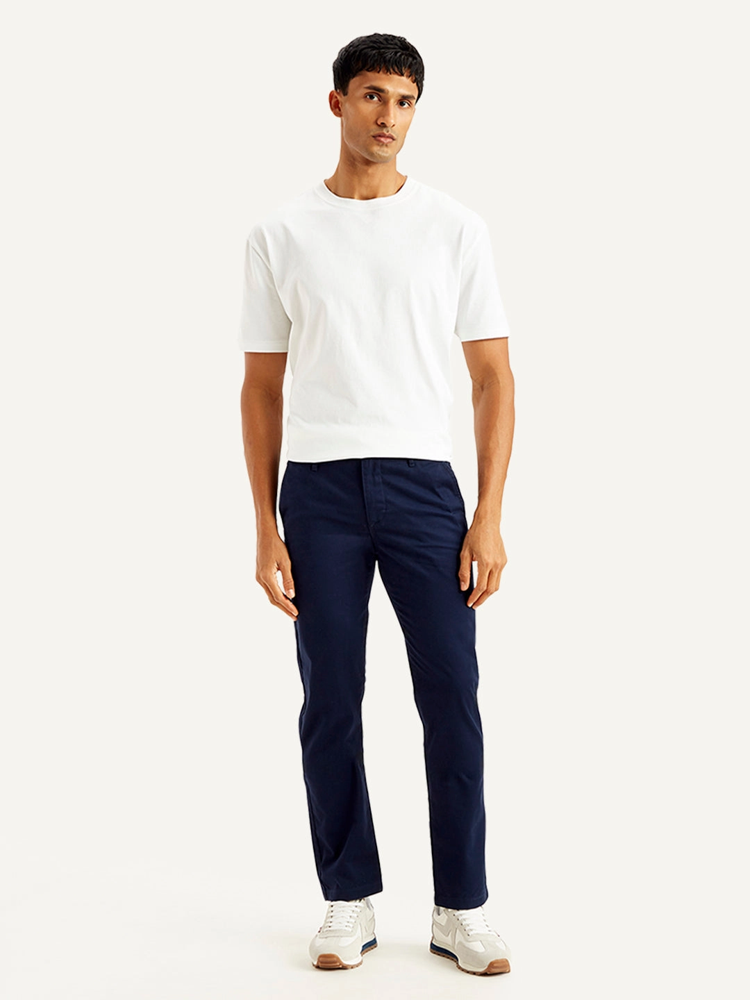 Layered Panel Design Perfect Movement Men's Navy Slim Fit Chinos
