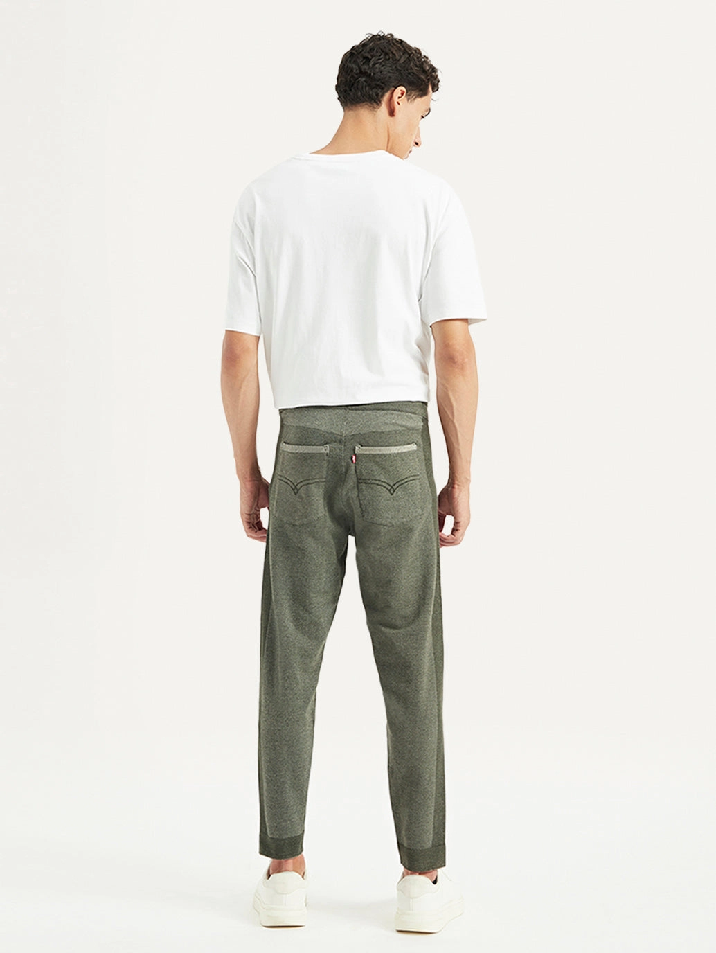 Men's Olive Regular Fit Trousers Stretch Fit Wear