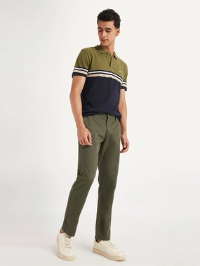 clean look Comfortable Stretch Men's Olive Slim Fit Chinos