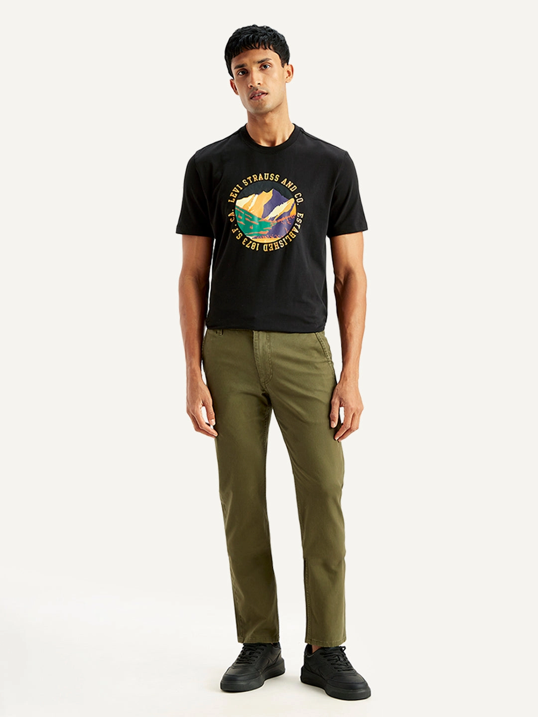 Men's Olive Slim Fit Chinos Chill Ready