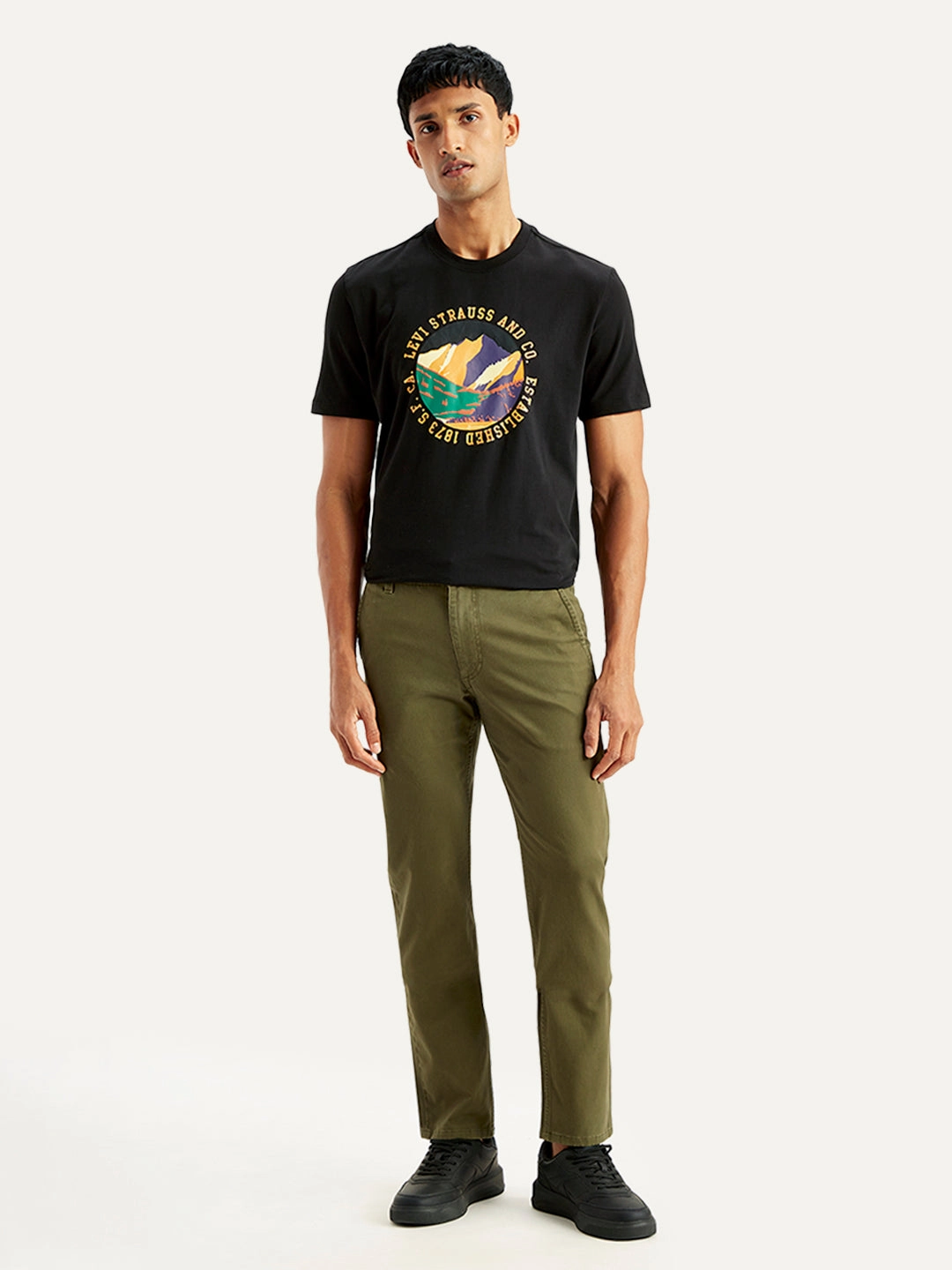 MultiPocketDesign Urban Style Men's Olive Slim Fit Chinos