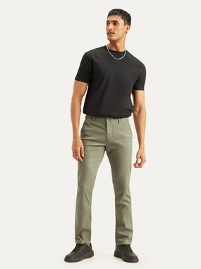 Breathable Design Men's Olive Slim Fit Chinos