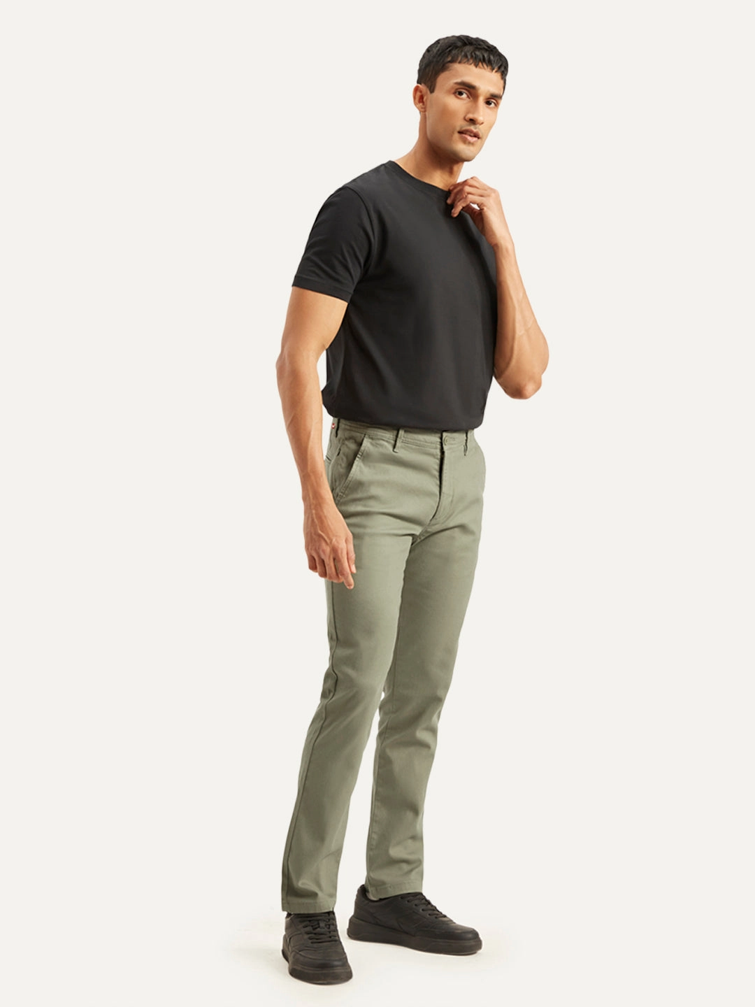Men's Olive Slim Fit Chinos No Fuss Customizable length