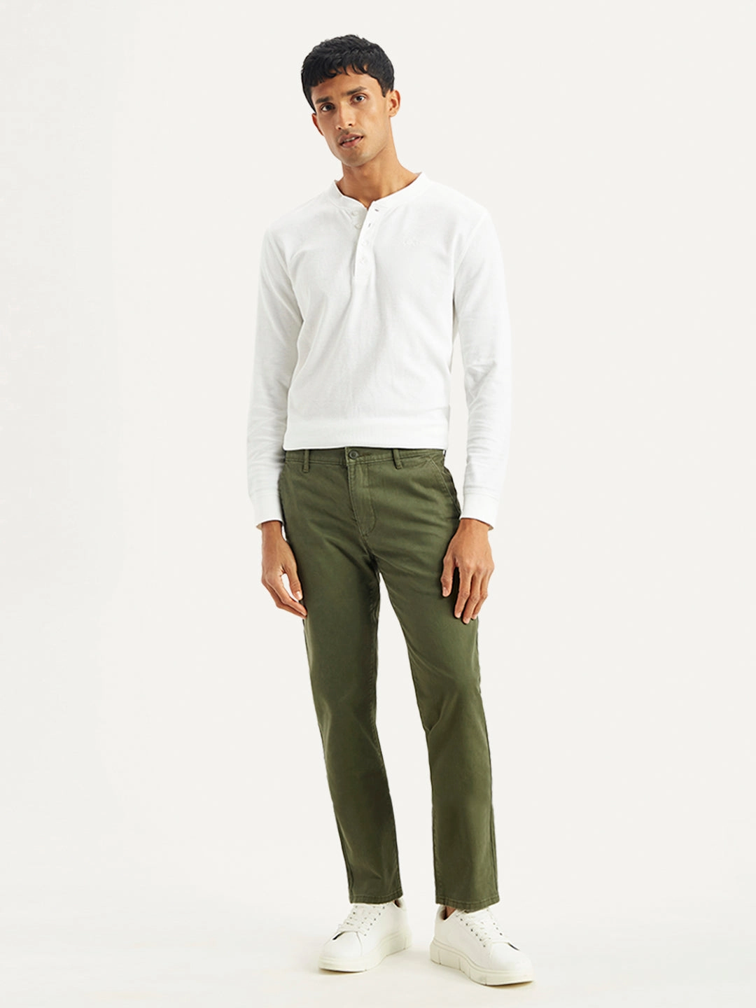 Men's Olive Slim Fit Chinos NonRestrictiveCut