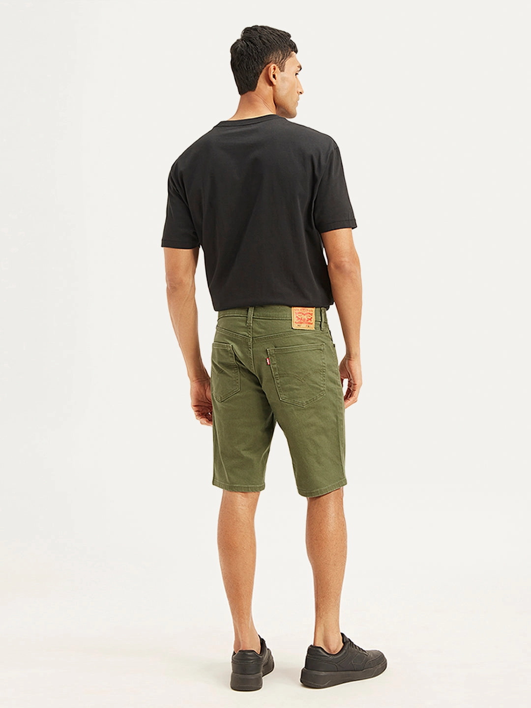 Non slip grip Men's Olive Tapered Shorts