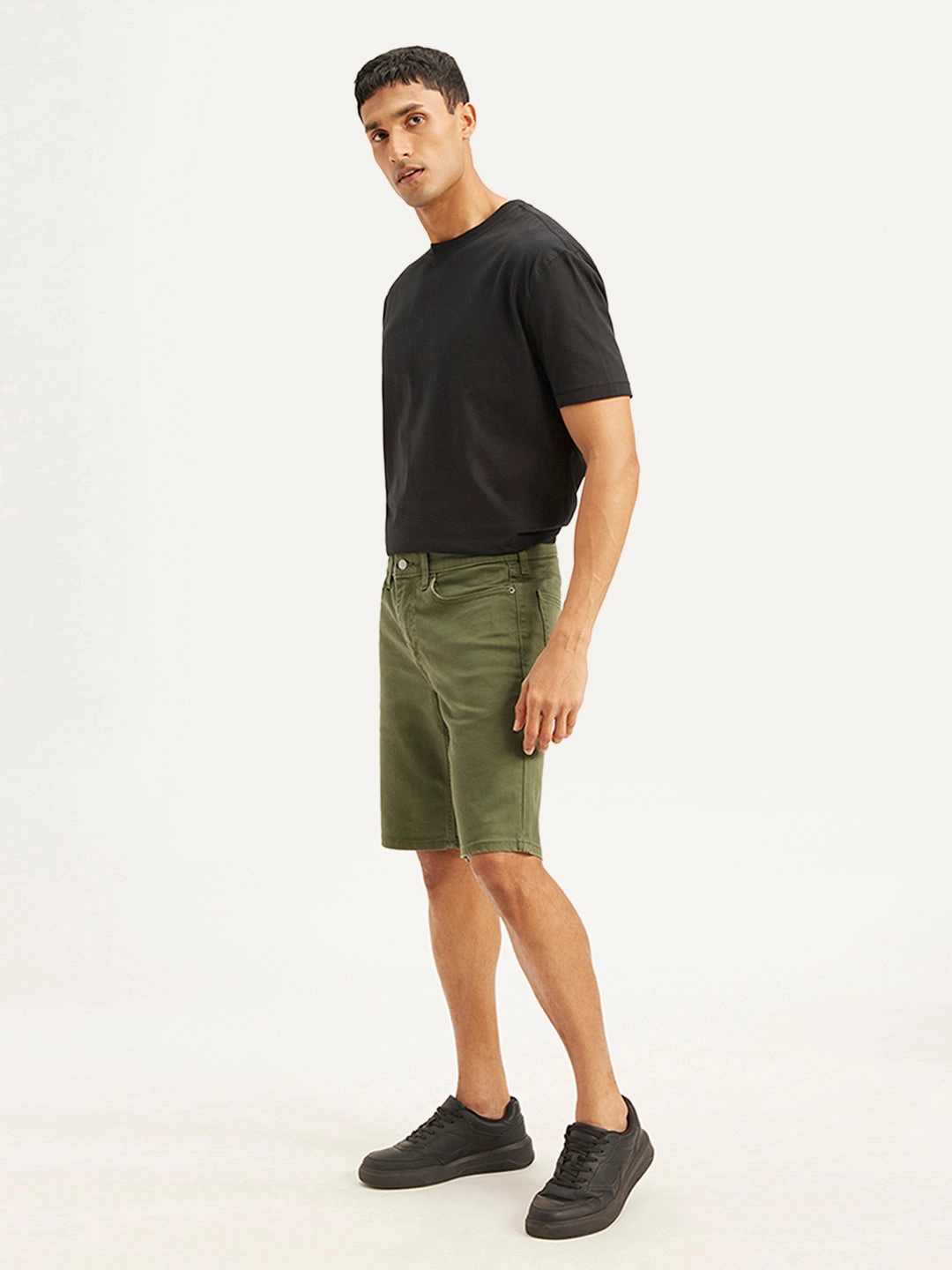 Men's Olive Tapered Shorts Chill Vibes easy-care item
