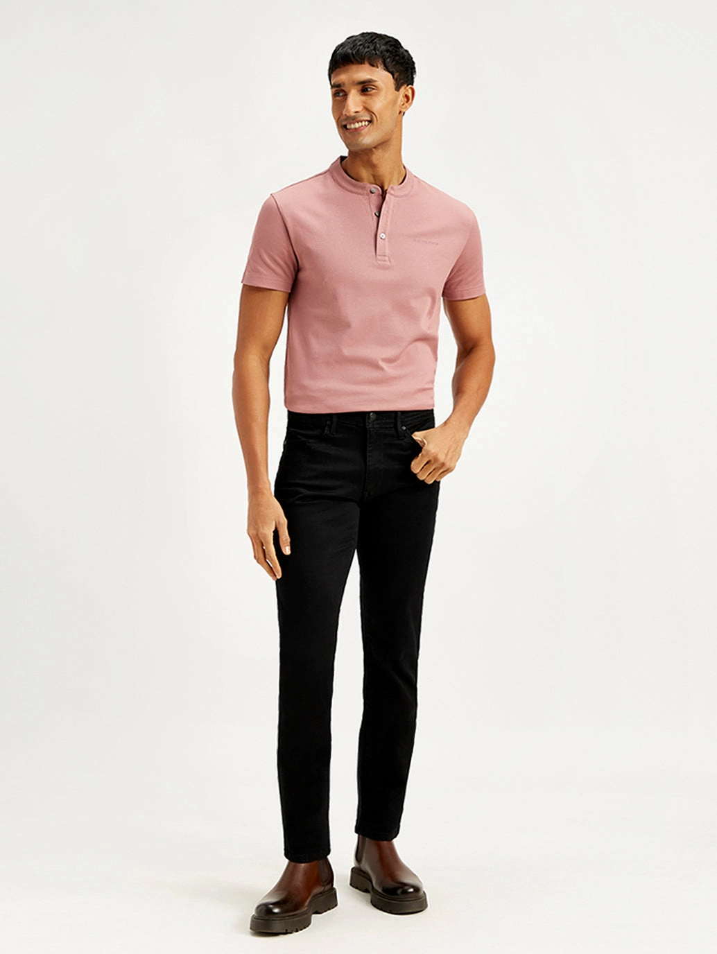 Tailored Style Men's Redloop 511 Black Slim Fit Mid Rise Jeans