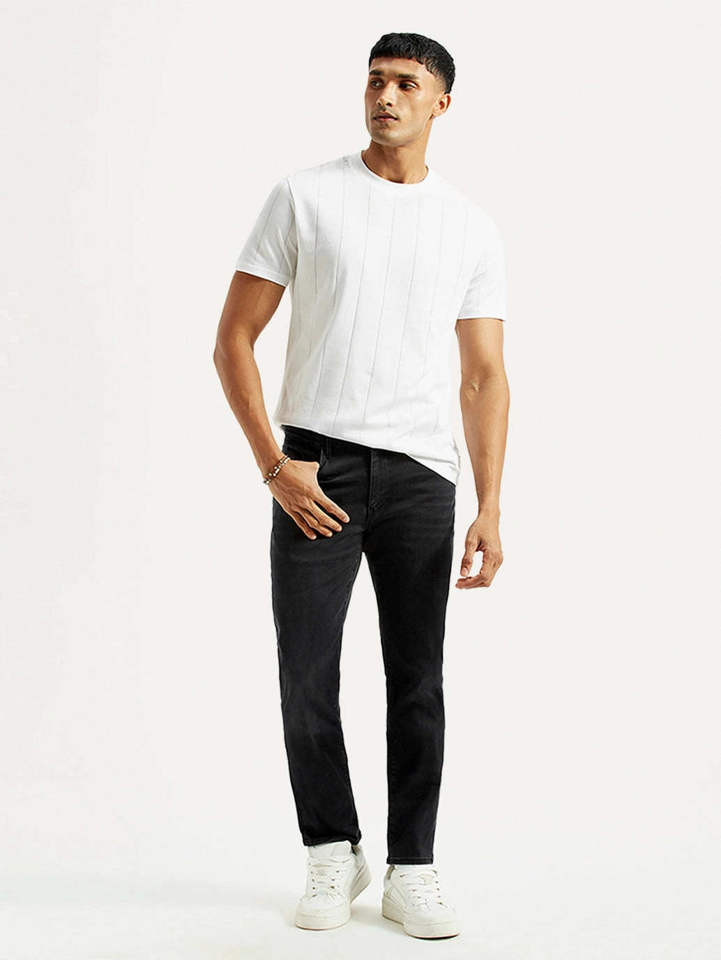 Men's Redloop 511 Charcoal Grey Slim Fit Mid Rise Jeans Smooth Form Relaxed Mood