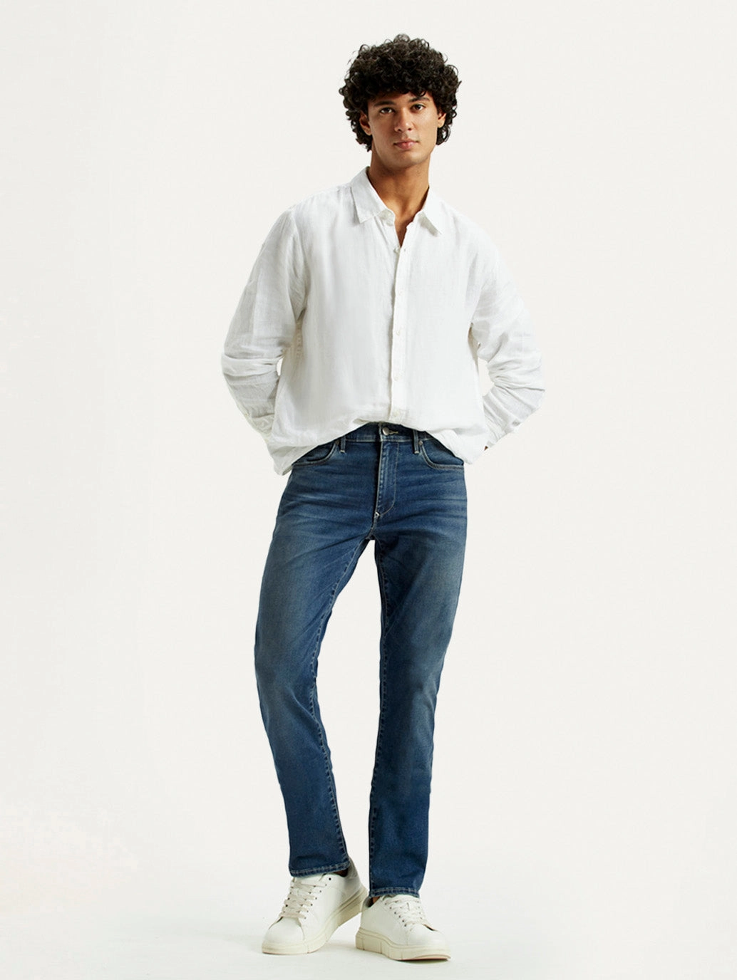 Men's Redloop 511 Dark Indigo Slim Fit Mid Rise Jeans Comfortable Silhouette