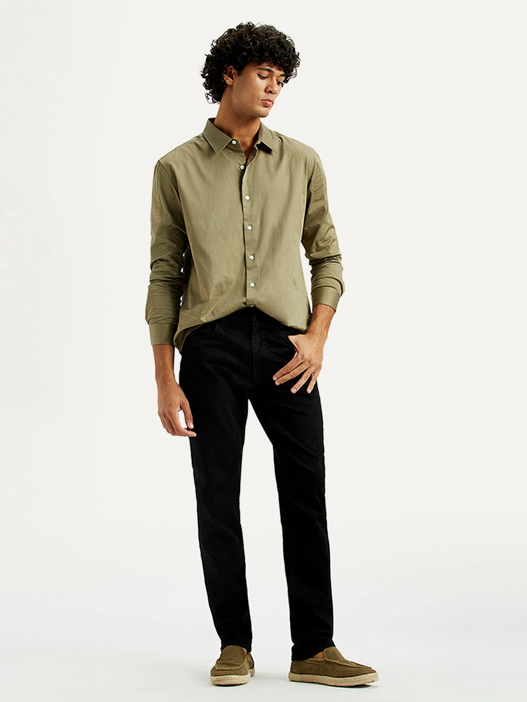 Neutral Autumn Days Weekend Style Rainy Day Men's Redloop 511 Dark Indigo Slim Fit Mid Rise Jeans