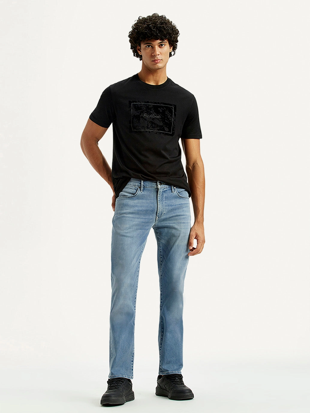 Men's Redloop 511 Dark Indigo Slim Fit Mid Rise Jeans Minimal Shrinkage Fabric