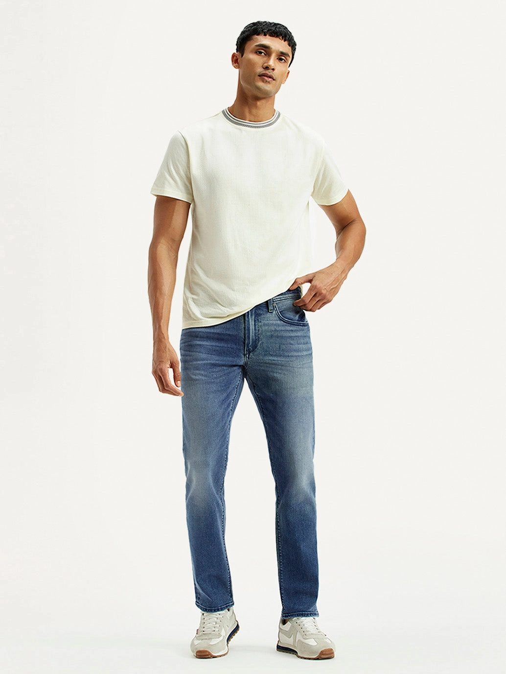 Urban Fit Men's Redloop 511 Dark Indigo Slim Fit Mid Rise Selvedge Jeans