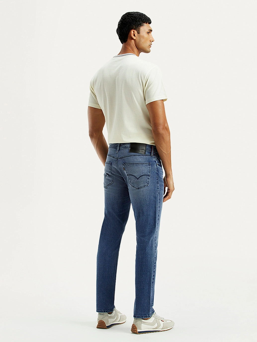 Men's Redloop 511 Dark Indigo Slim Fit Mid Rise Selvedge Jeans Couple Look Work Ready Luxury Minimalist