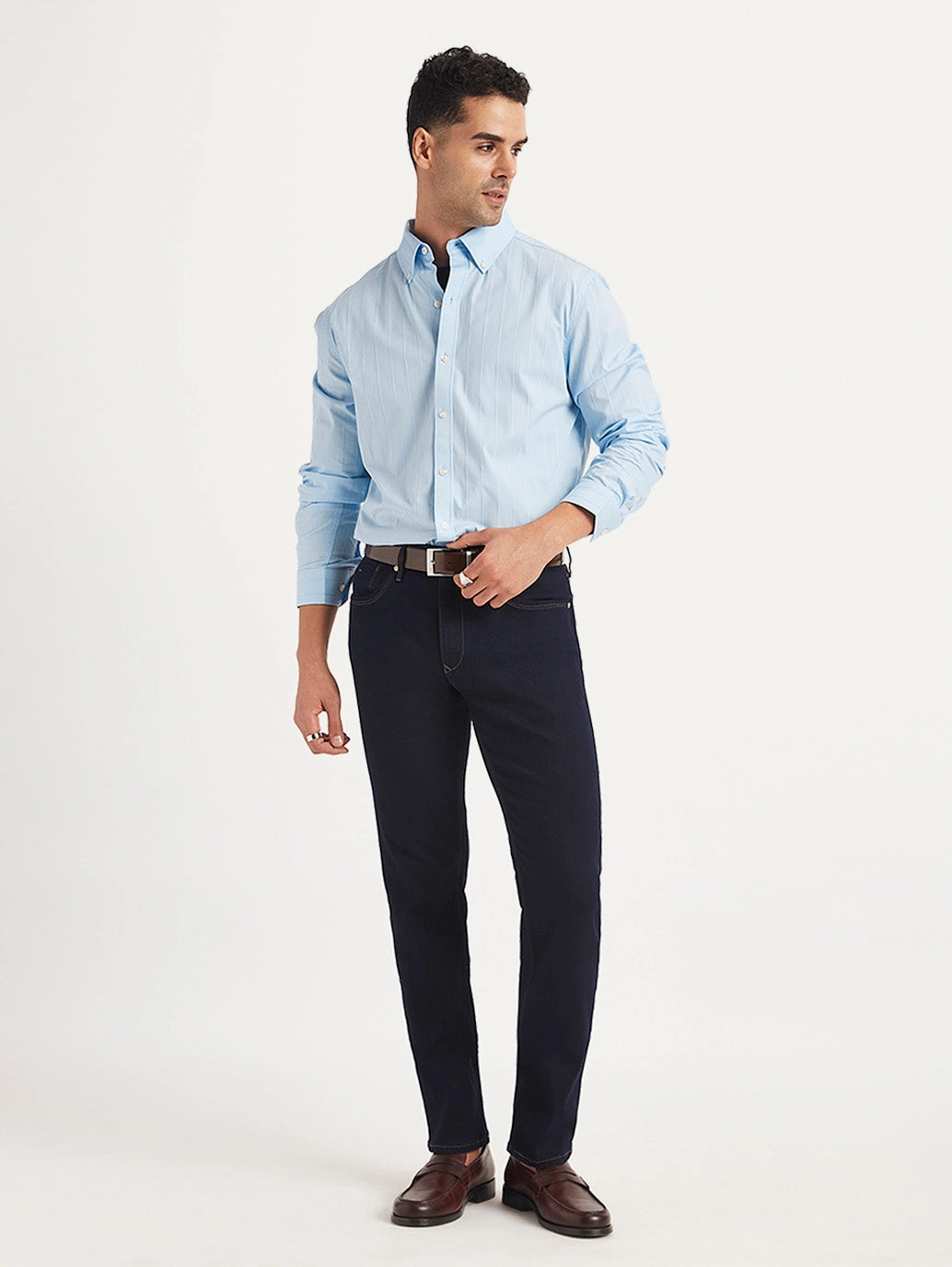 Cozy Vibe Men's Redloop 511 Navy Blue Slim Fit Mid Rise Jeans