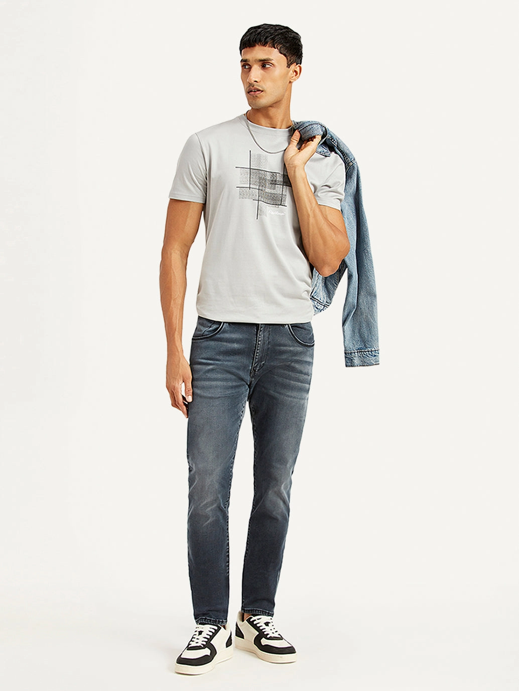 Men's Redloop 512 Blue Slim Tapered Fit Mid Rise Jeans Low Maintenance Denim Tailored Comfort