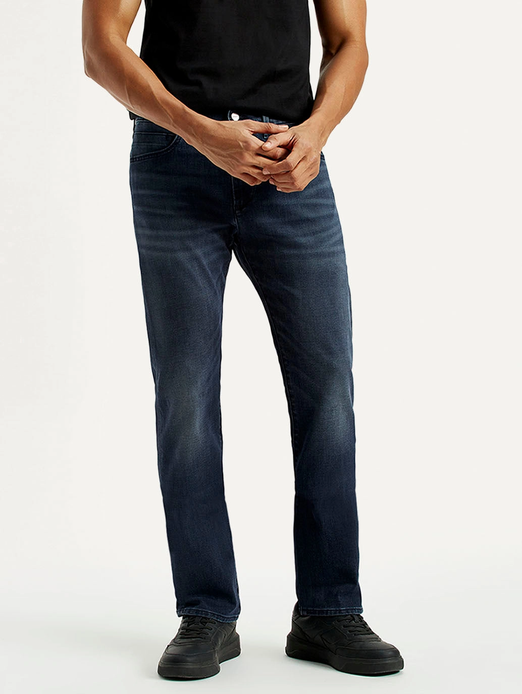 Casual Fit Everyday Look Men's Redloop 513 Dark Indigo Slim Straight Fit Mid Rise Jeans