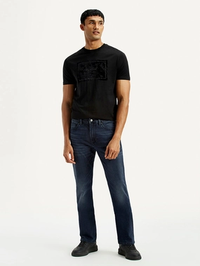 Color Lock Technology Men's Redloop 513 Dark Indigo Slim Straight Fit Mid Rise Jeans