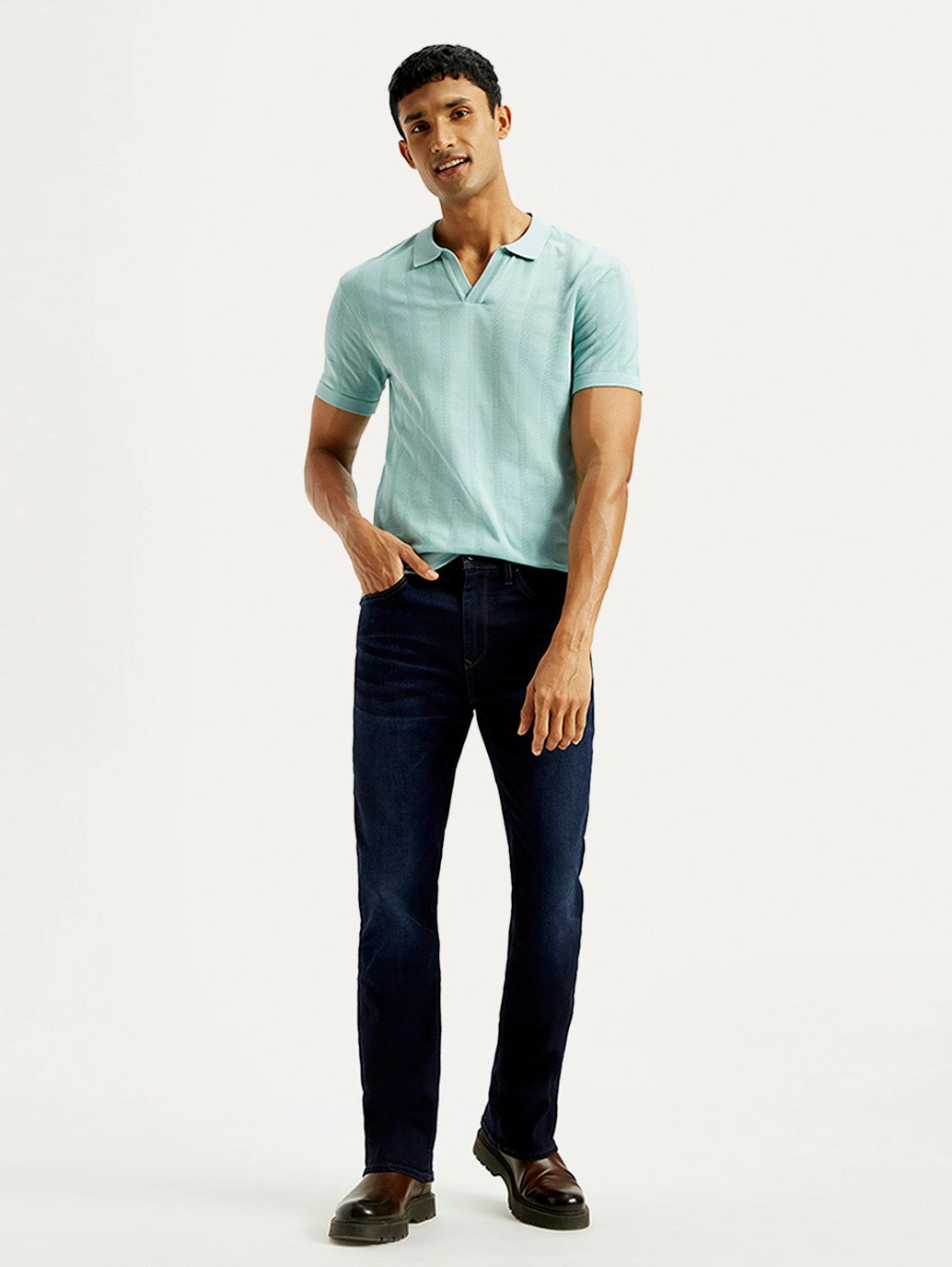 Tailored Comfort Style Blend Men's Redloop 527 Med Indigo Bootcut Fit Mid Rise Jeans