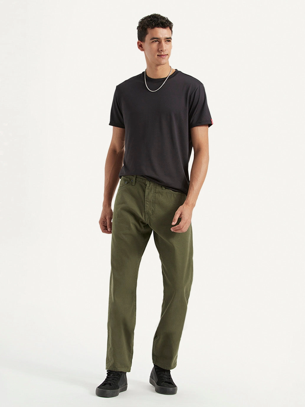 Men's Redloop 541 Olive Athletic Tapered Fit Mid Rise Selvedge Trousers Performance Comfort