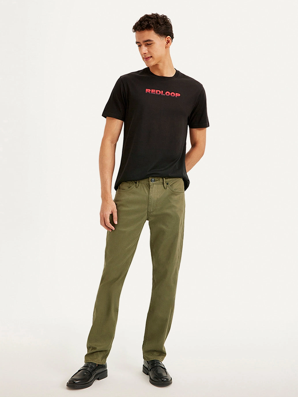 Rugged Comfort Men's Redloop Olive Slim Fit Trousers