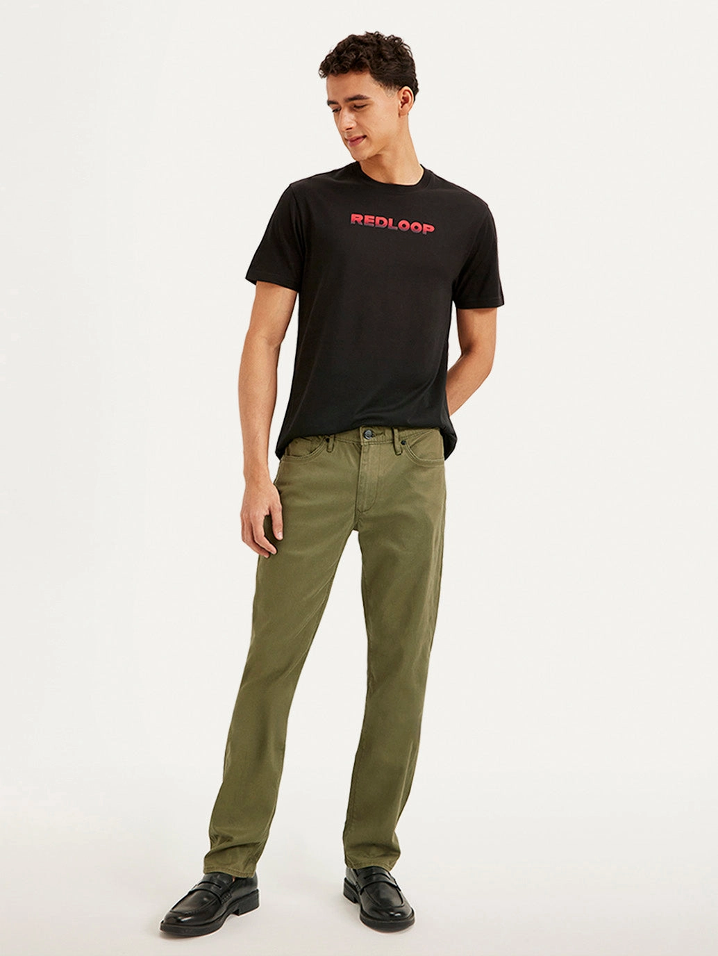 Perfect Fit Men's Redloop Olive Slim Fit Trousers