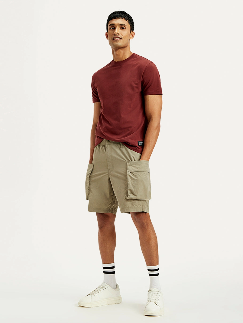 Cooling Mesh Lining Men's Solid Regular Fit Shorts