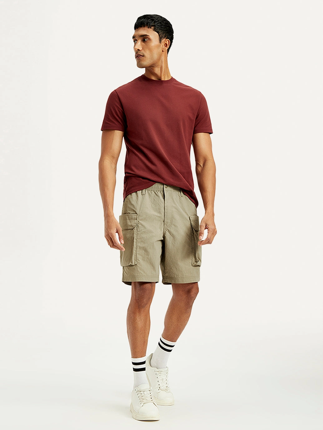 watch Yarn Dyed Pattern Men's Solid Regular Fit Shorts