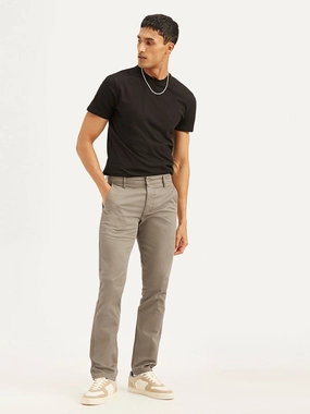 Men's Taupe Slim Fit Chinos Quick-Dry Material