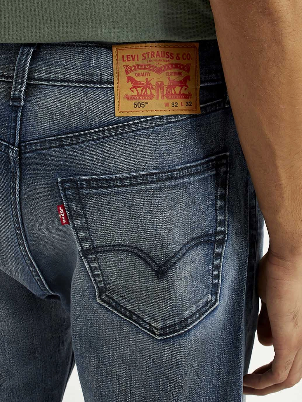 Textured Party Look Soft Premium Material Men's Tinted 505 Dark Indigo Straight Fit Mid Rise Jeans