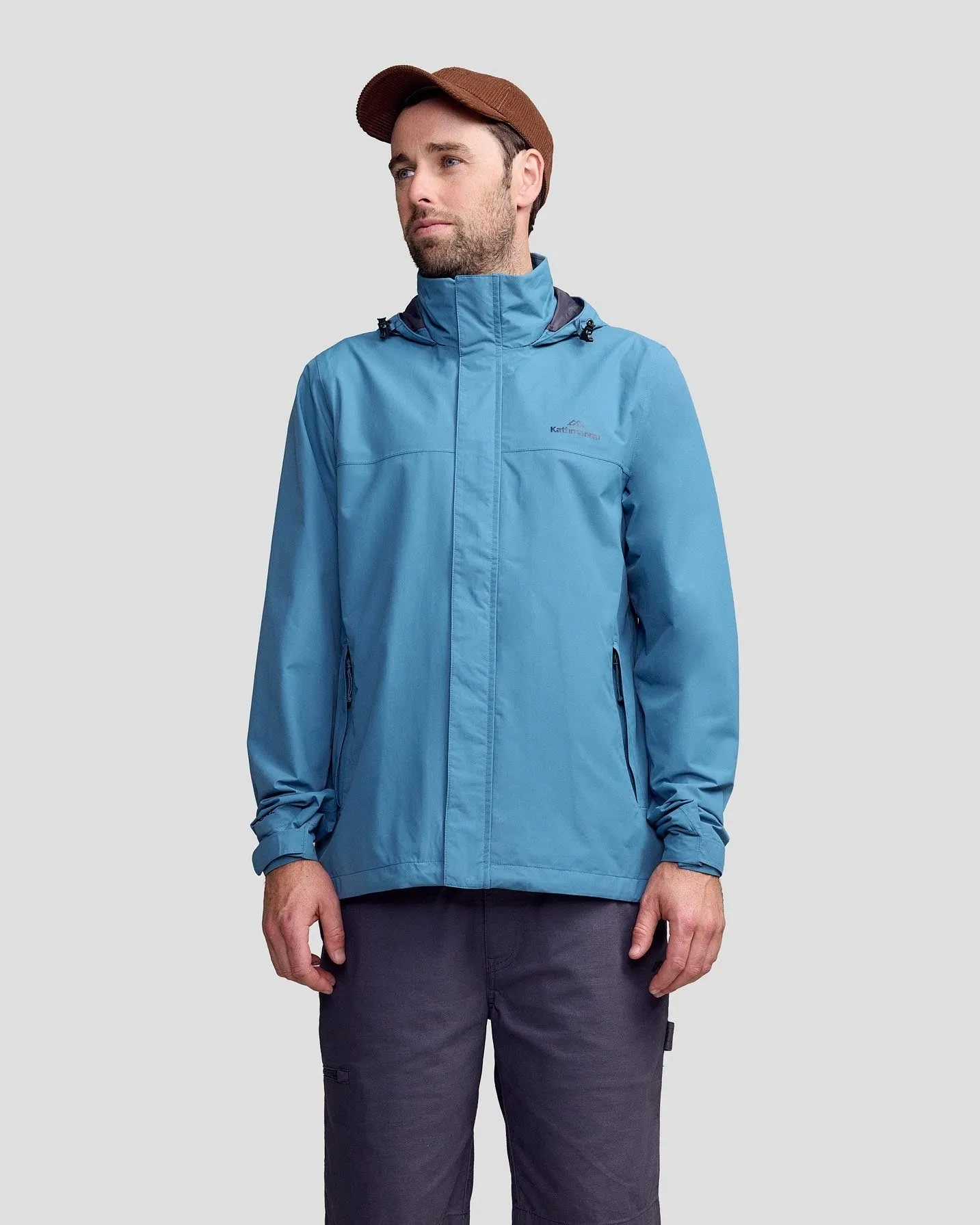 Fashion Forward Layer Double stitching Men's Andulo Rain Jacket v3 - Washed Blue