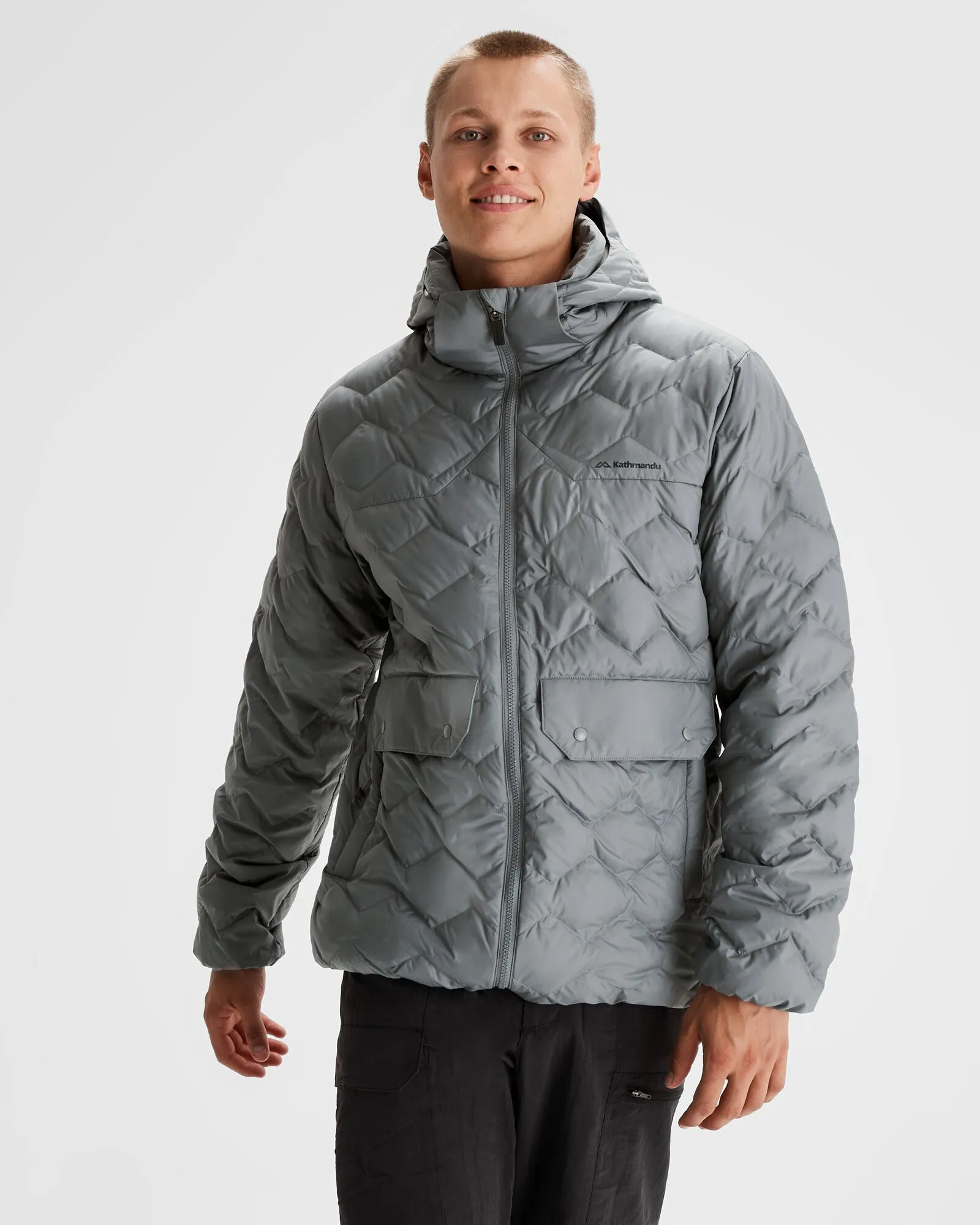 Men's Any Time Down Hooded Parka Jacket  - Moon Convertible 2 In 1 Function Erasable Stains Treatment