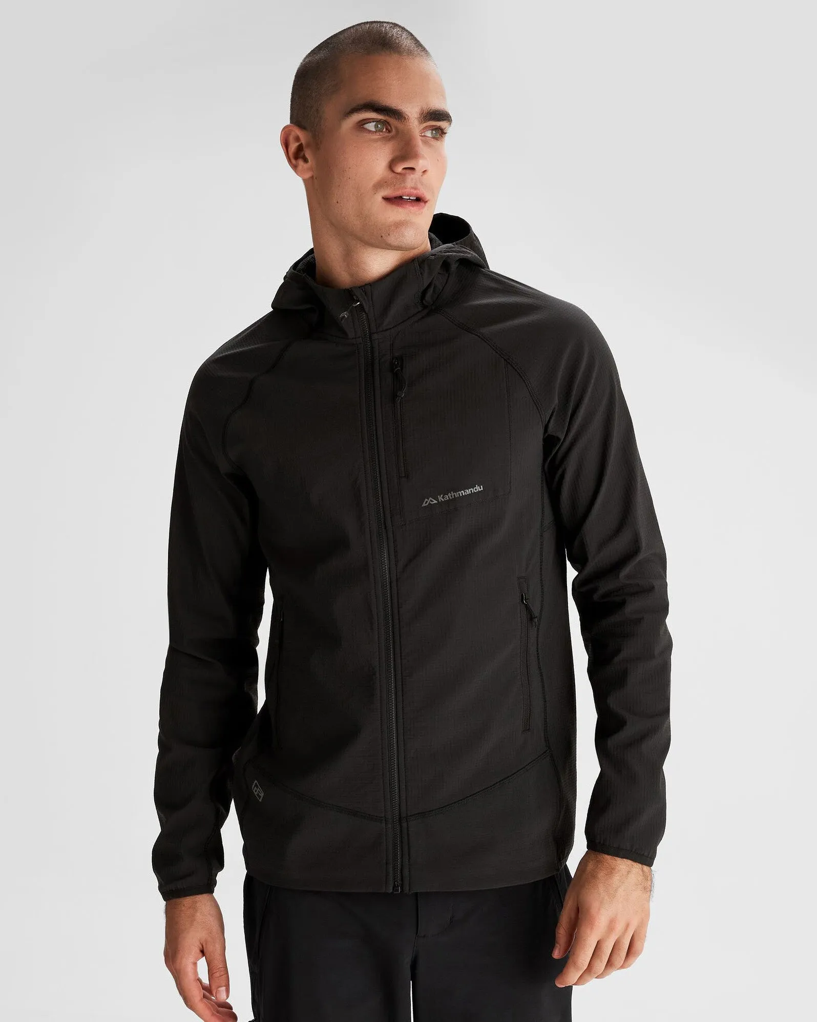 EcoFriendly Dye Men's Aysen Hooded Fleece Jacket - Black Stingray