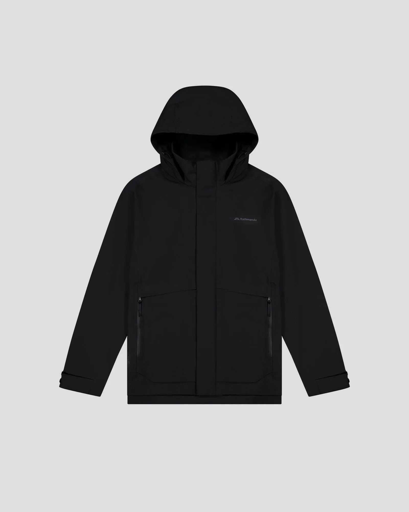 Men's Citytrek 2L Rain Jacket - Black Stingray Notch Lapel Everyday Active Style