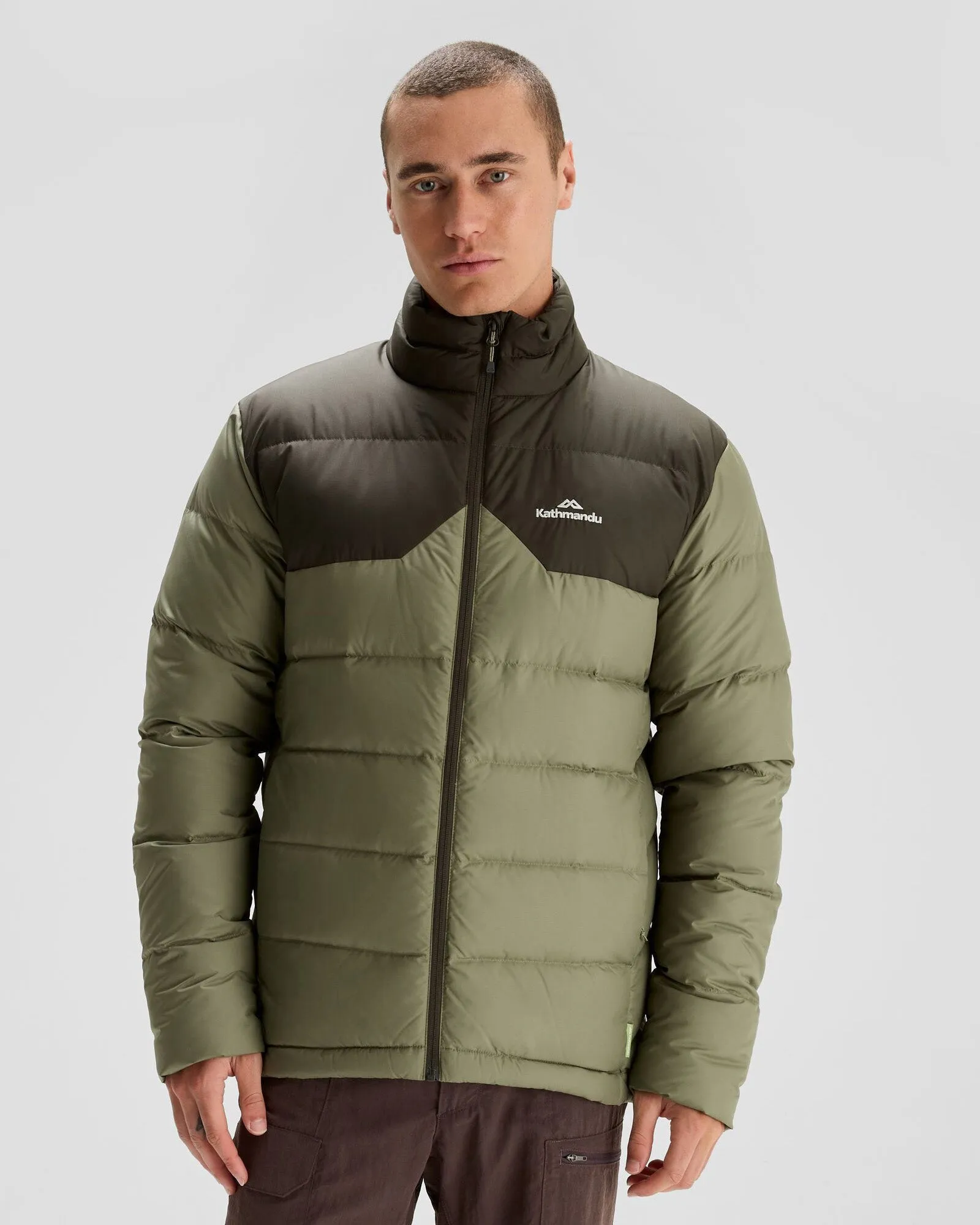 Men's Epiq Down Jacket - Beech/Dark Moss Non Restrictive Cut