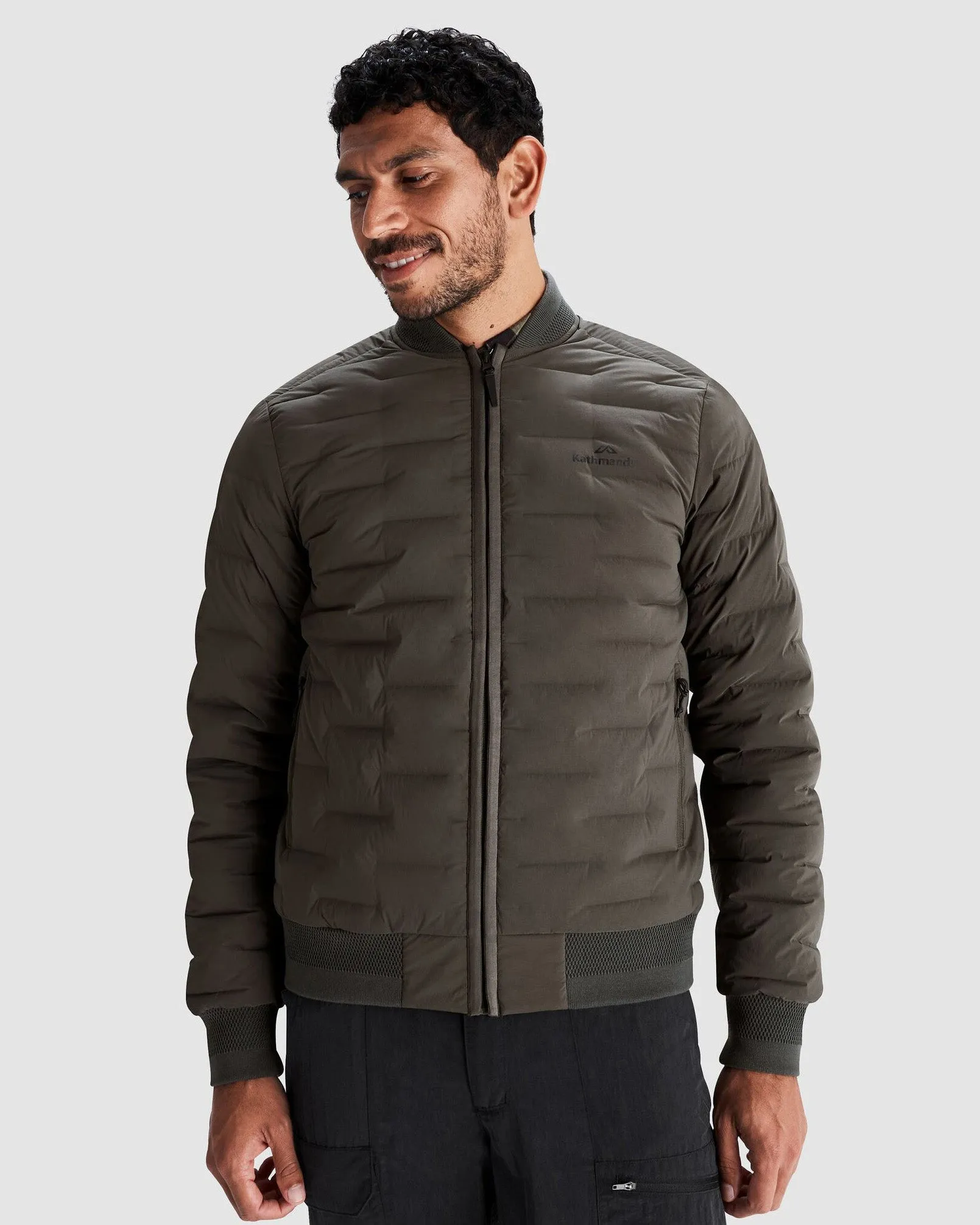Water Repellent Coating Men's Federate Stretch Down Bomber Jacket - Dark Moss