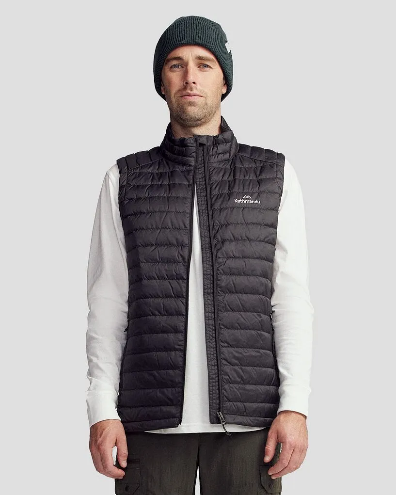 Men's Heli Down Vest - Black Modern Functional Design