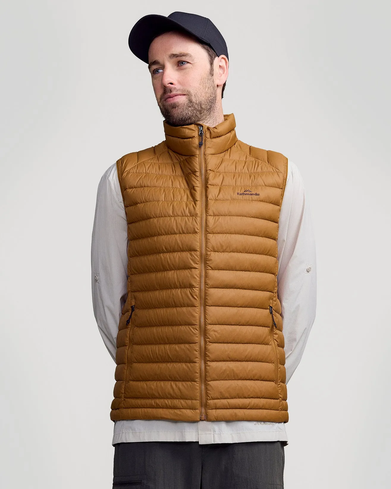Men's Heli Down Vest v4 - Bark Matte Surface Texture