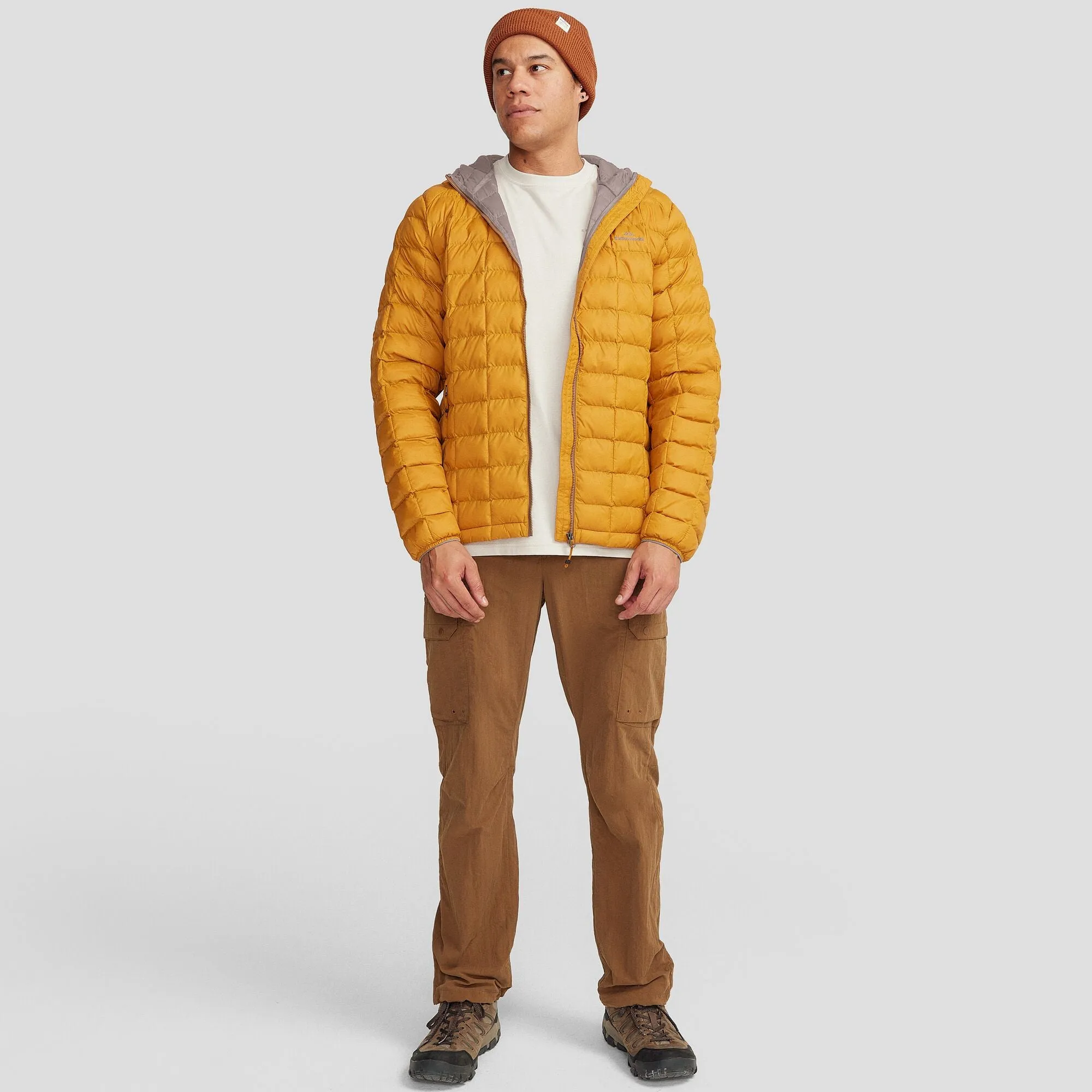 Men's Heli Insulated Hooded Jacket - Golden Oak retro look NonIrritatingSeams