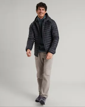 Strong Zip Men's Heli R Hooded Down Jacket - Black Stingray