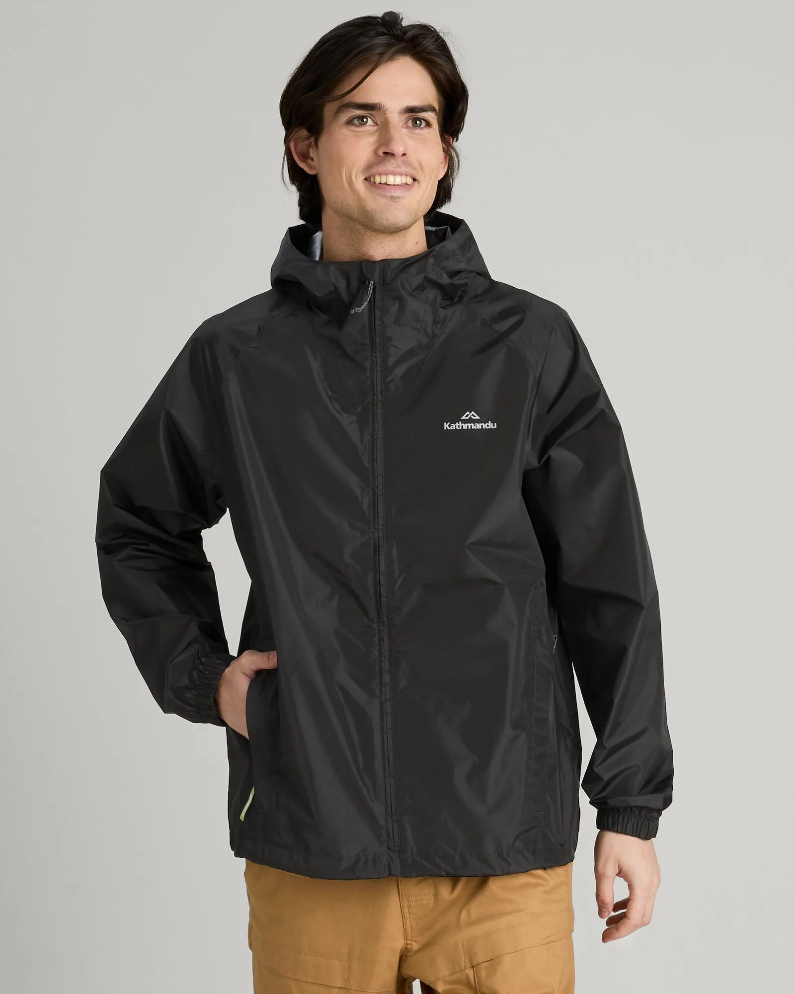 Clean Edge Piece Men's Pocket-it 2-layer Rain Jacket - Black
