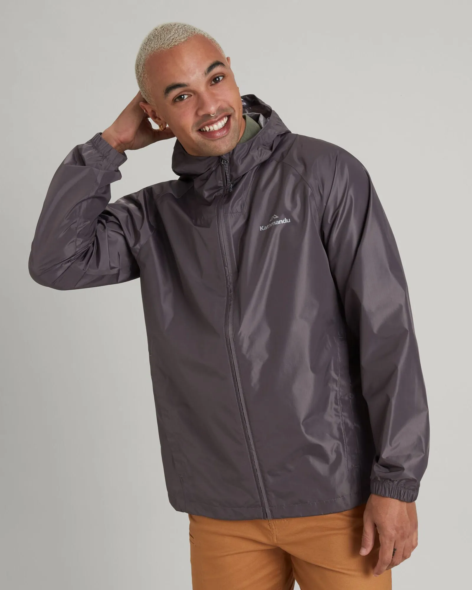 Men's Pocket-it 2-layer Rain Jacket - Light Quartz Commuter Friendly Look