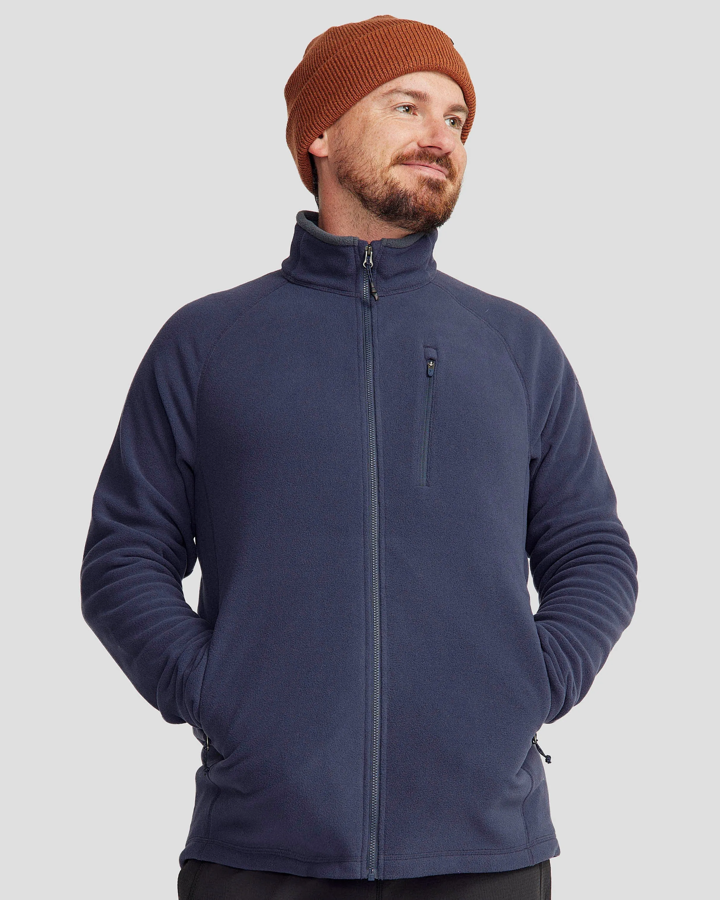 Men's Ridge 100 PrimaLoft Bio Fleece Jacket - Pure Navy Non Chafing Neckline
