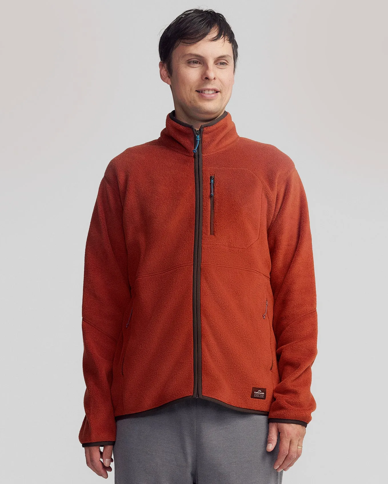 Abrasion Proof Edging Stain Resistant Men's Trailhead Fleece Jacket - Redwood